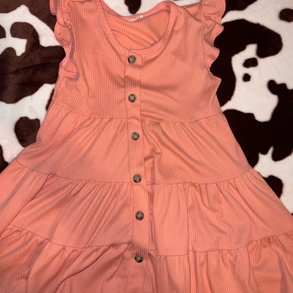 Coral Button-Up Ribbed Dress - Picture 3 of 3